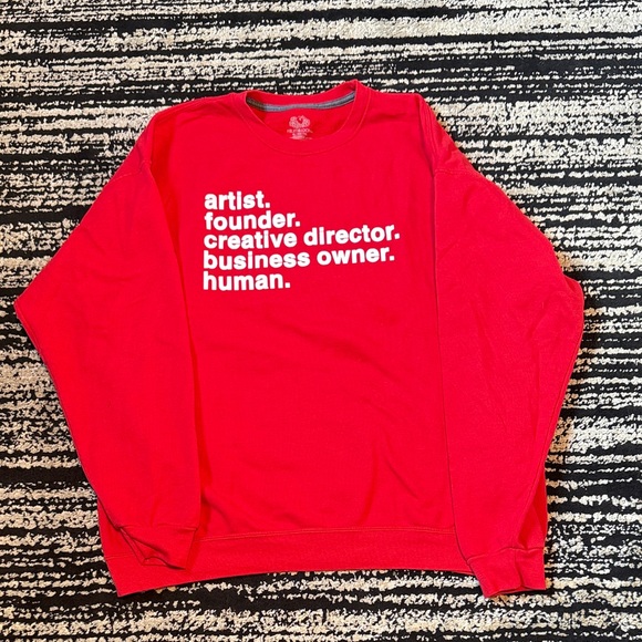 Fruit of the Loom Bold Red Crewneck Sweater - Picture 1 of 4